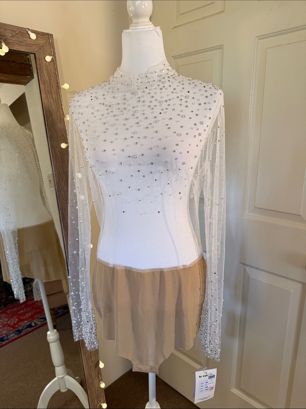 Watters Long-Sleeve Beaded Bodysuit - Picture 3 of 14